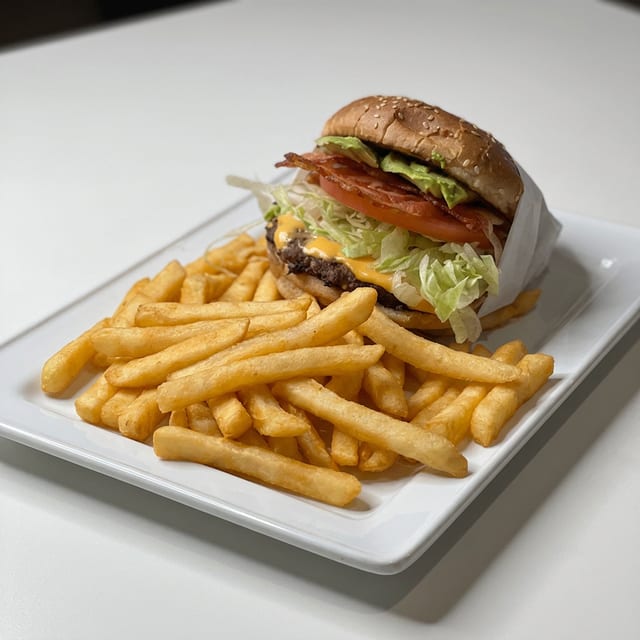 Hamburger w/Fries.